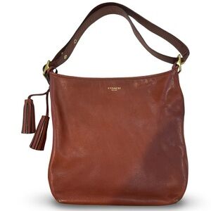 Coach Jude Duffle Tan Brown Leather Gold Hardware Crossbody shoulder Bag